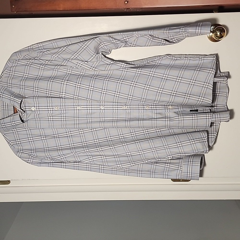 Burberry Blue / Gray / Yellow Plaid Shirt 2X Perfect Condition - Picture 8 of 8
